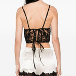 Crop top con dettaglio di lacci in nero Maurizio - donna 