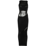Abito lungo con scollo girocollo in nero Wolford - donna 