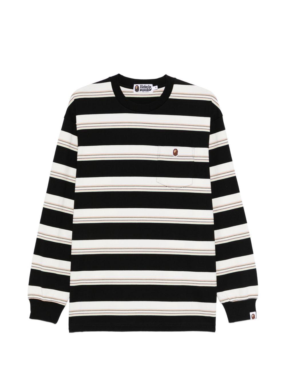 T-shirt a righe a maniche lunghe multicolore A bathing Ape - uomo 