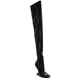 Stivali con paillettes in nero Rick owens lilies - donna 