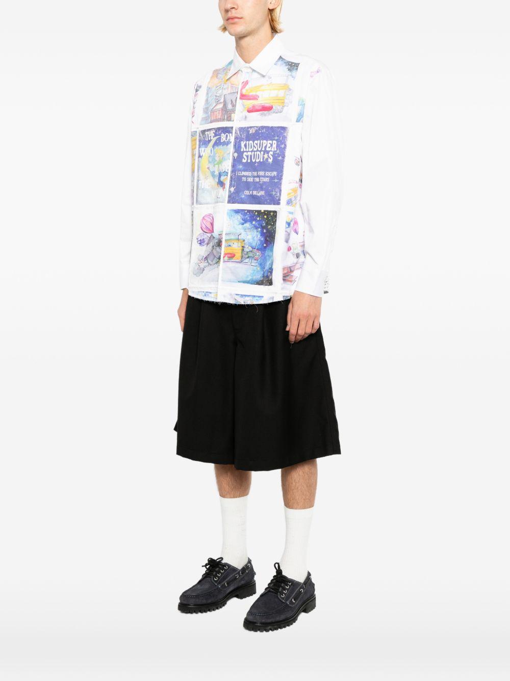 Camicia a maniche lunghe con stampa in bianco Kidsuper - uomo 