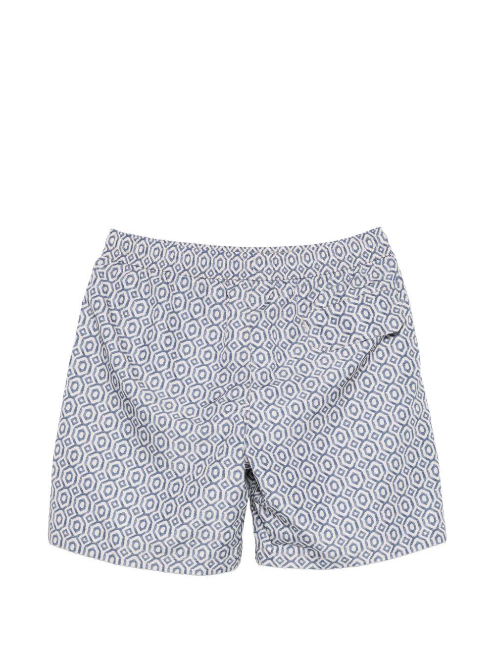 Pantaloncini da bagno con motivo geometrico in blu Eleventy - uomo 