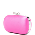 Clutch in raso con fiocco in rosa 