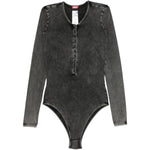 Body Fresya con bottoni sul davanti in nero 