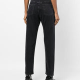 Jeans dritti wular a vita alta in nero Loulou studio - donna 