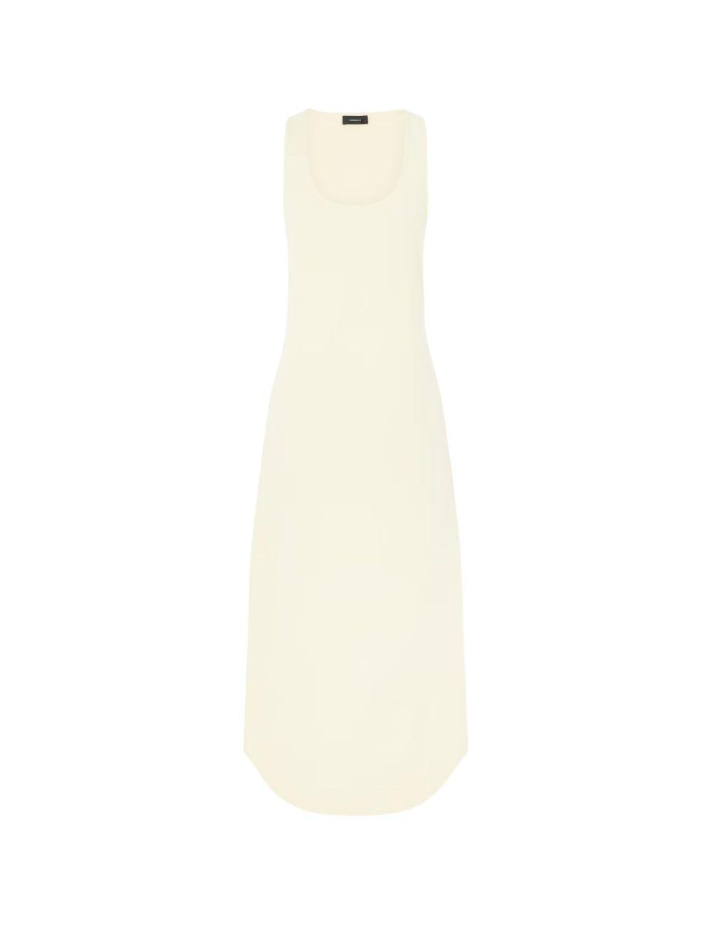 Abito midi con scollo rotondo in giallo Wardrobe.NYC - donna 