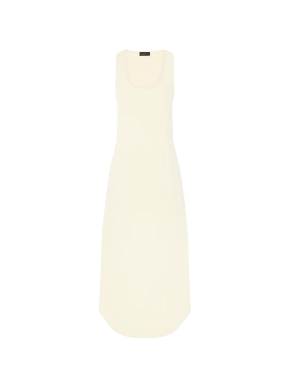 Abito midi con scollo rotondo in giallo Wardrobe.NYC - donna 