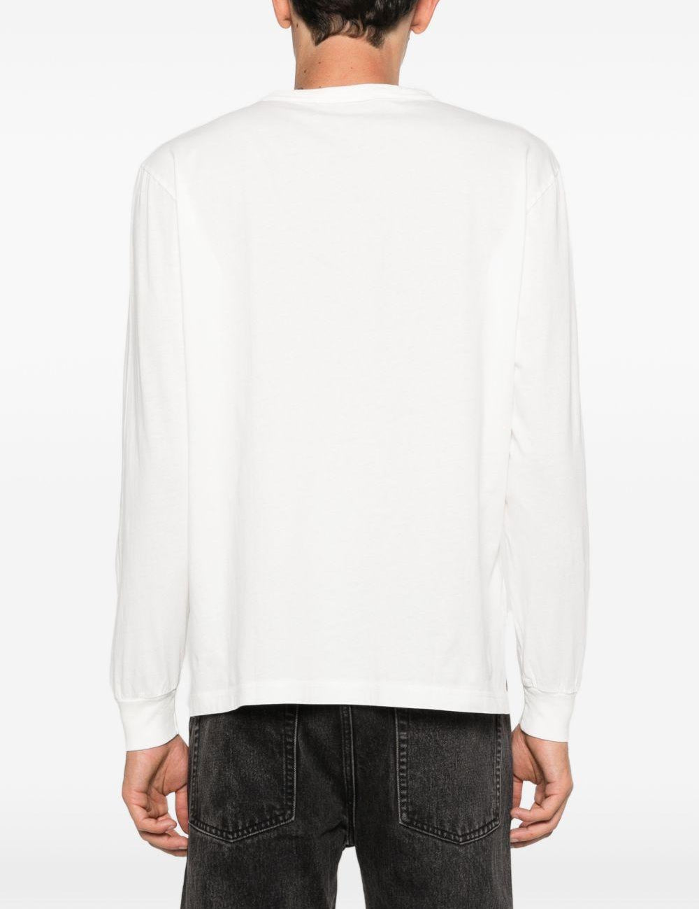 T-shirt a maniche lunghe con stampa a t-shirt da crociera in bianco Our legacy - uomo 