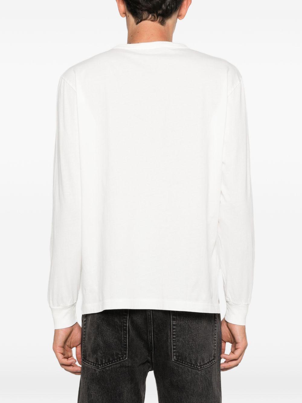T-shirt a maniche lunghe con stampa a t-shirt da crociera in bianco Our legacy - uomo 