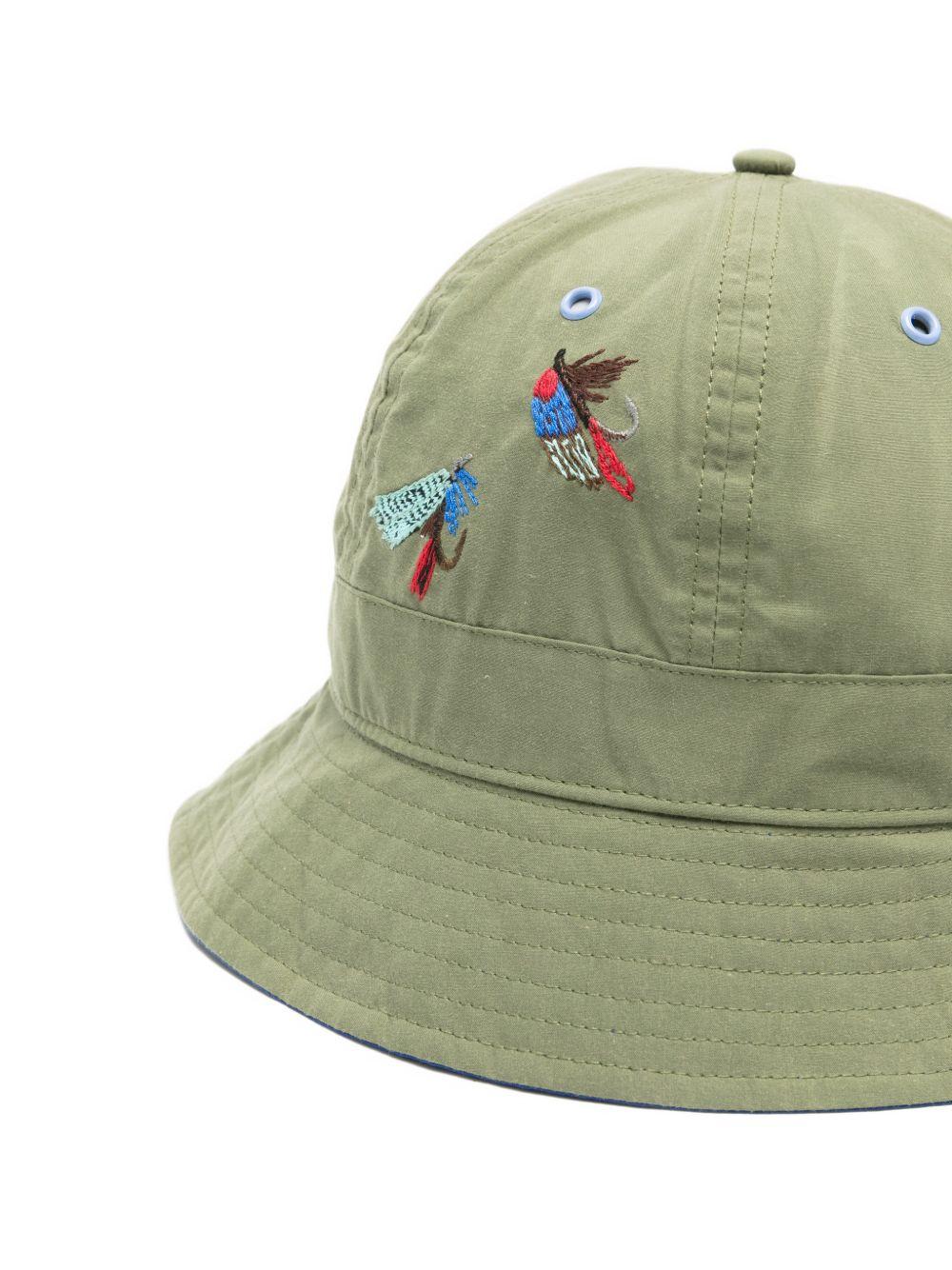 Cappello bucket ricamato in verde Barbour x paul smith - uomo 