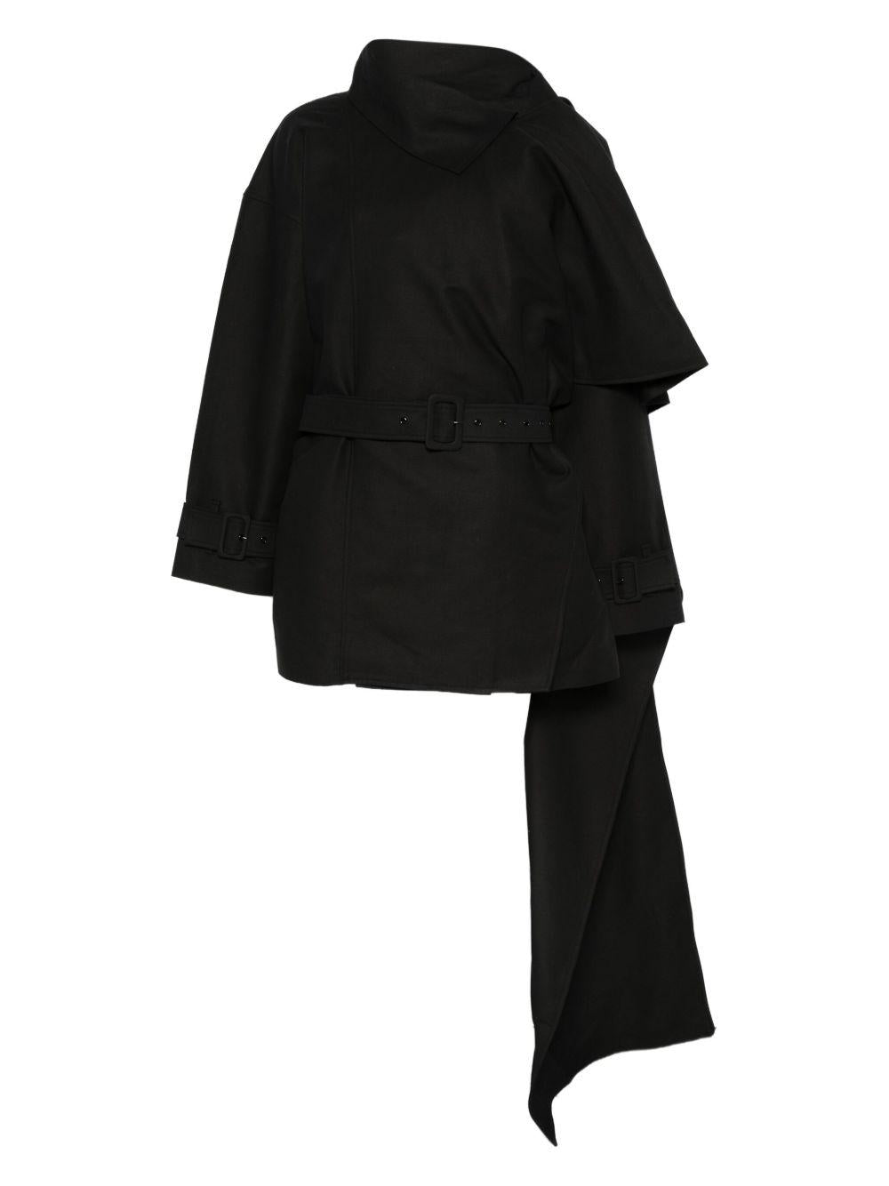 Cappotto con dettaglio sciarpa in nero Entire studios - donna 