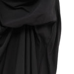 Abito drappeggiato asimmetrico in nero 