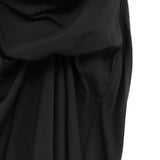 Abito drappeggiato asimmetrico in nero 
