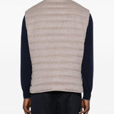 Gilet imbottito con tasche in beige Brunello Cucinelli - uomo 