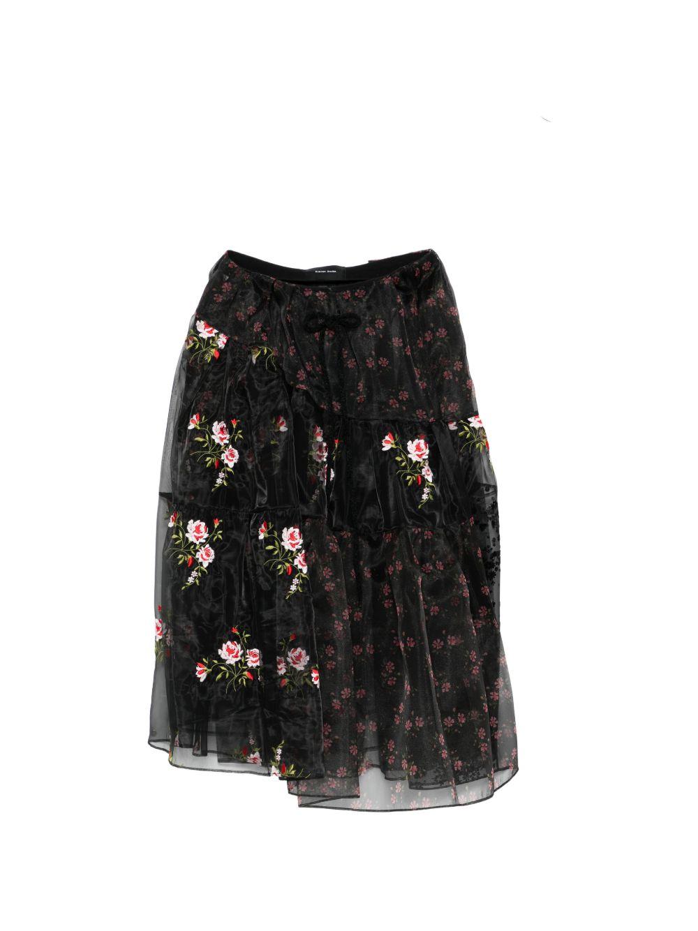 Gonna midi a fiori in nero Simone Rocha - donna 