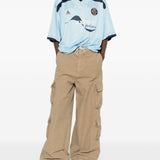 T-shirt  con scollo a v in azzurro Martine rose - unisex 