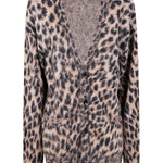 Cardigan con stampa animalier in marrone Laneus - uomo 