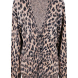 Cardigan con stampa animalier in marrone Laneus - uomo 