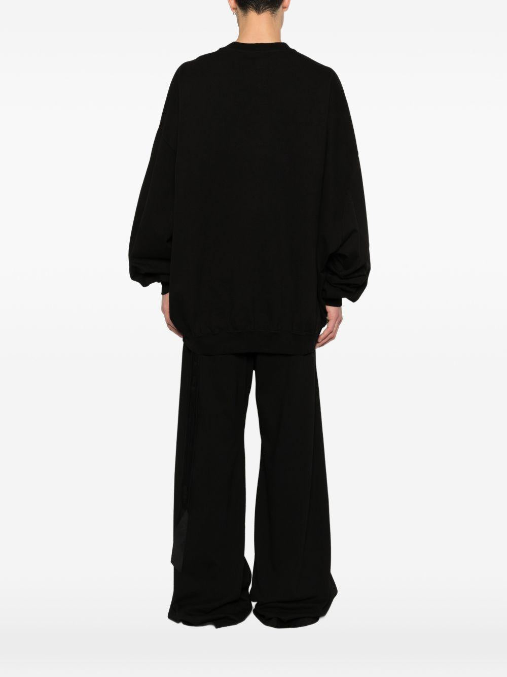 Felpa hun in nero Rick owens drkshdw - uomo 