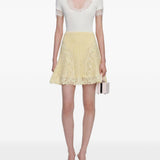 Minigonna con finiture in pizzo in giallo Self-portrait - donna 