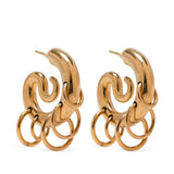 Orecchin Serpent con hoops in oro 