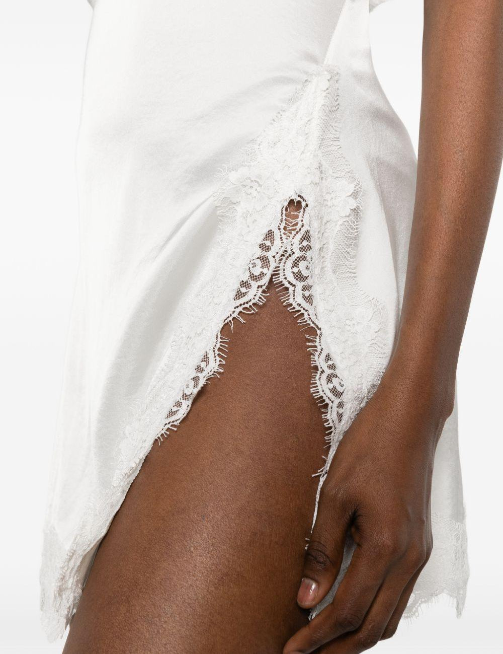 Miniabito con bordo in pizzo in bianco Oséree - donna 