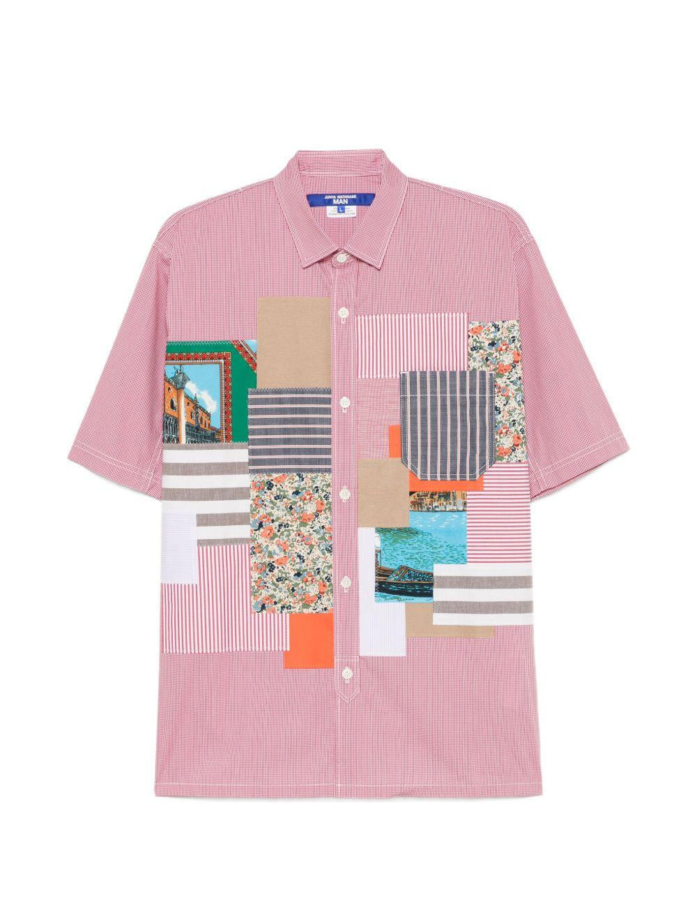 Camica con design patchwork  in rosa Junya watanabe - uomo 
