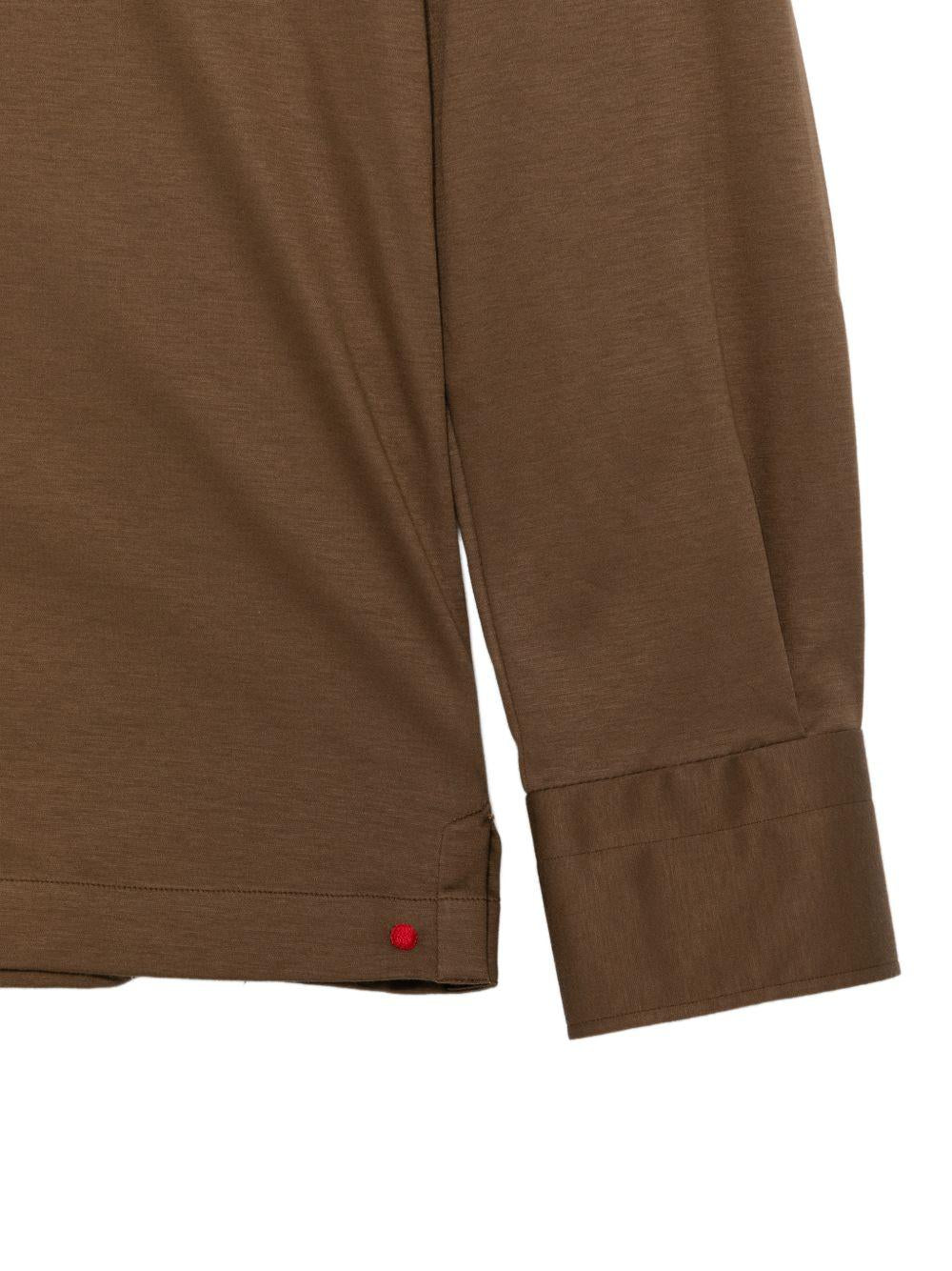 Polo a maniche lunghe Positano in marrone Kiton - uomo 