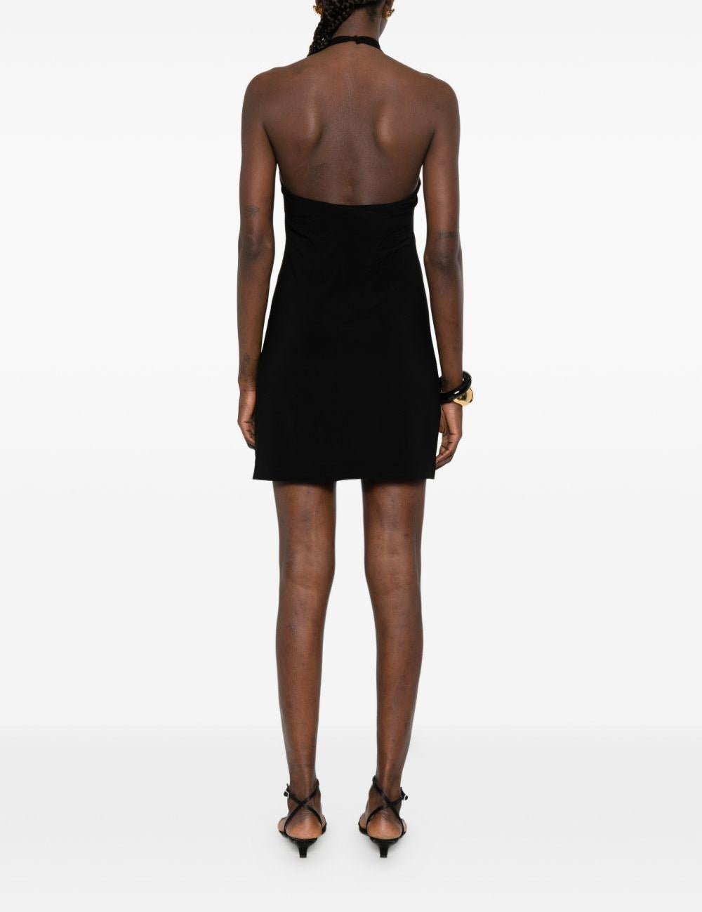 Abito mini collo halter in nero Norma Kamali - donna 