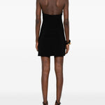 Abito mini collo halter in nero Norma Kamali - donna 