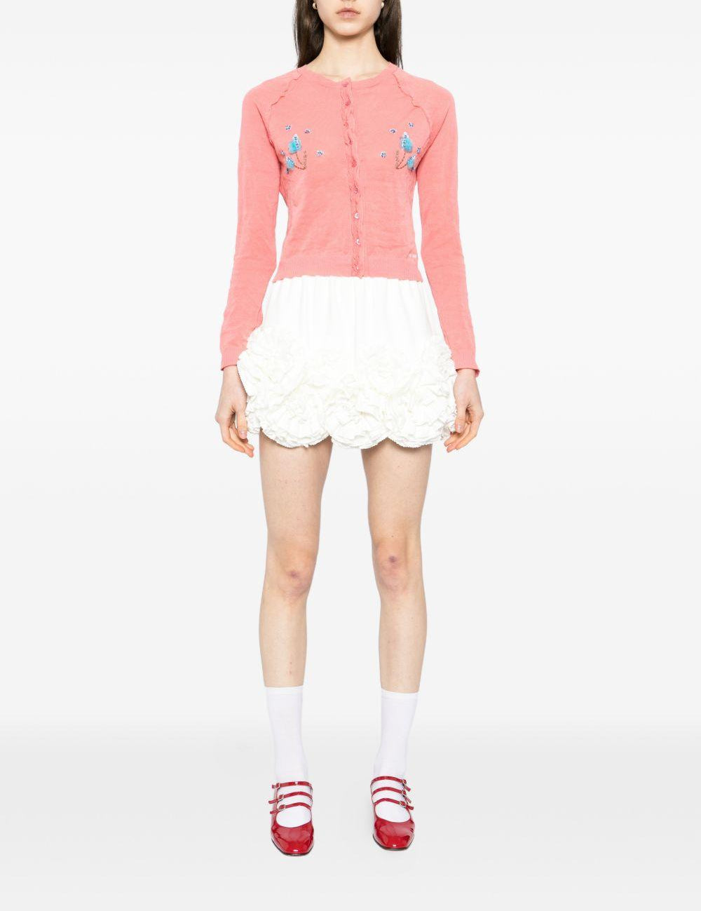 Cardigan con ricamo in rosa Shushu/tong - donna 