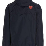 Impermeabile con cappuccio e logo in blu Comme des garcons play x k-way - unisex 
