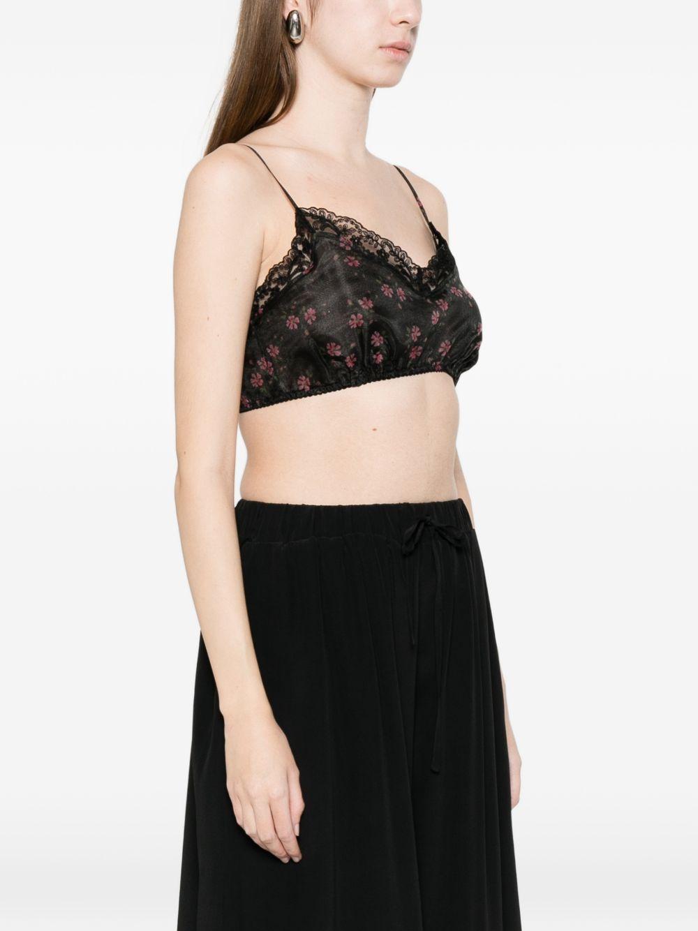 Top corto in pizzo floreale in nero Simone rocha - donna 