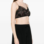 Top corto in pizzo floreale in nero Simone rocha - donna 