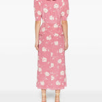 Abito midi con stampa in rosa Alessandra Rich - donna 