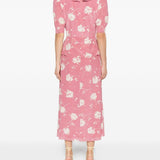Abito midi con stampa in rosa Alessandra Rich - donna 