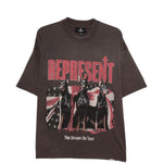 T-shirt con grafica cane dream on tour in marrone Represent - uomo 