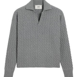 Maglione polo a trecce in grigio Ami paris - unisex 
