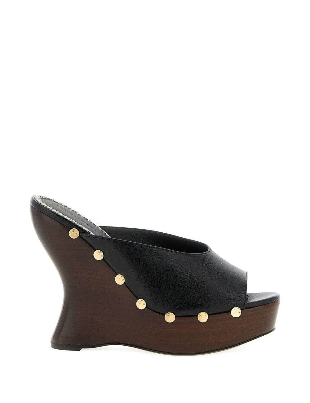 Mules in pelle con borchie e punta aperta in nero Magda butrym - donna 