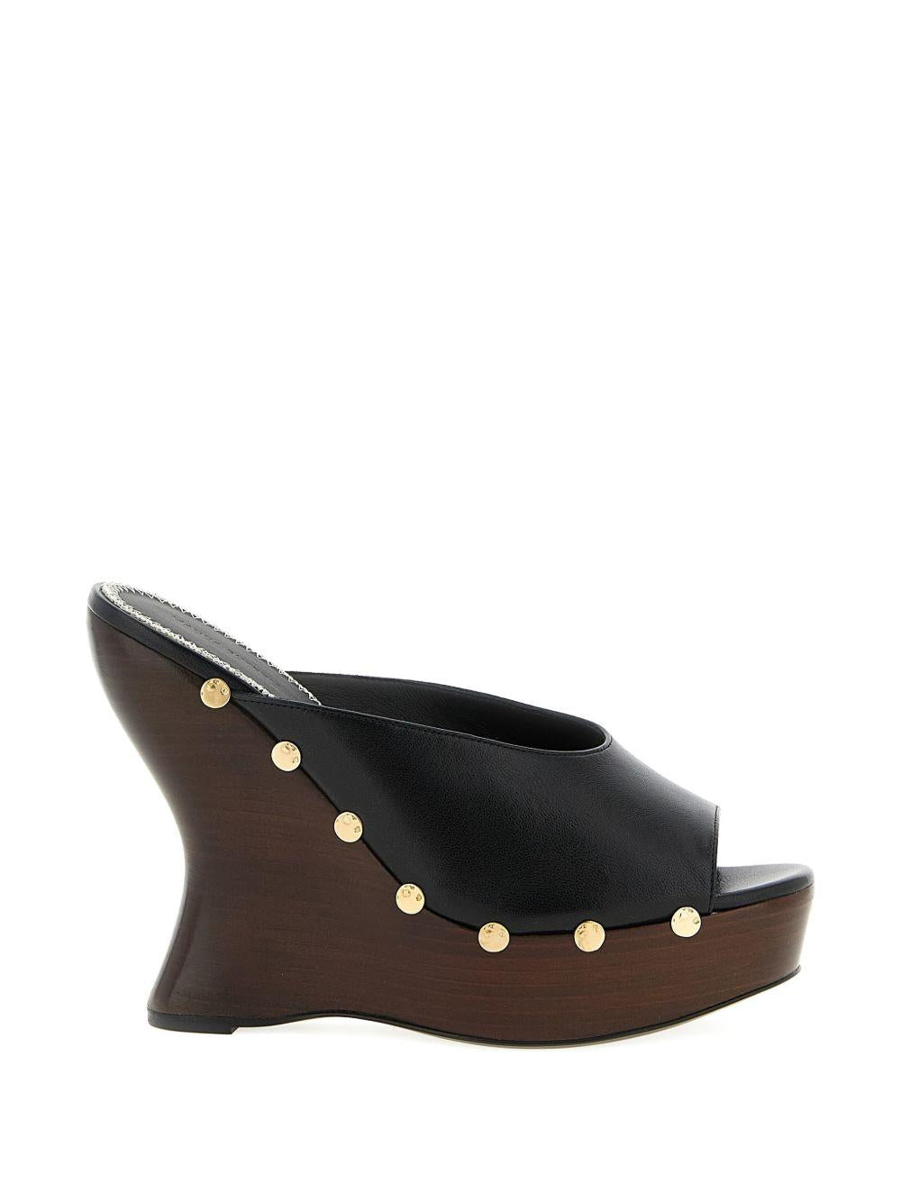 Mules in pelle con borchie e punta aperta in nero Magda butrym - donna 