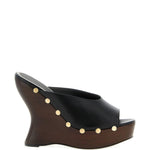 Mules in pelle con borchie e punta aperta in nero Magda butrym - donna 