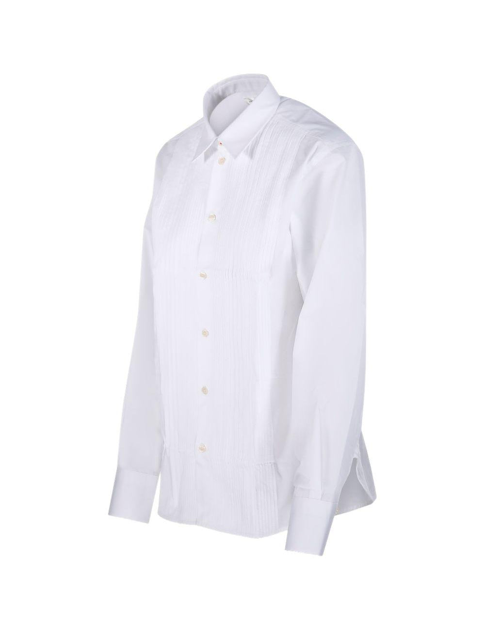Camicia con collo plisse in bianco Victoria Beckham - donna 
