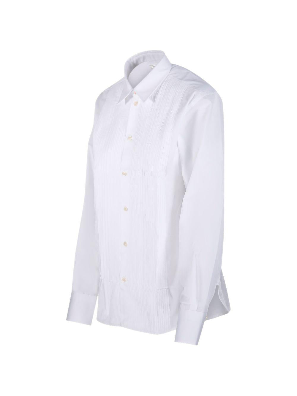 Camicia con collo plisse in bianco Victoria Beckham - donna 