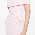 Abito midi con scollo a barca in rosa chiaro Roland Mouret - donna 