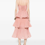 Abito midi con balze in rosa Zimmermann - donna 