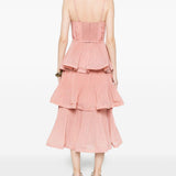 Abito midi con balze in rosa Zimmermann - donna 