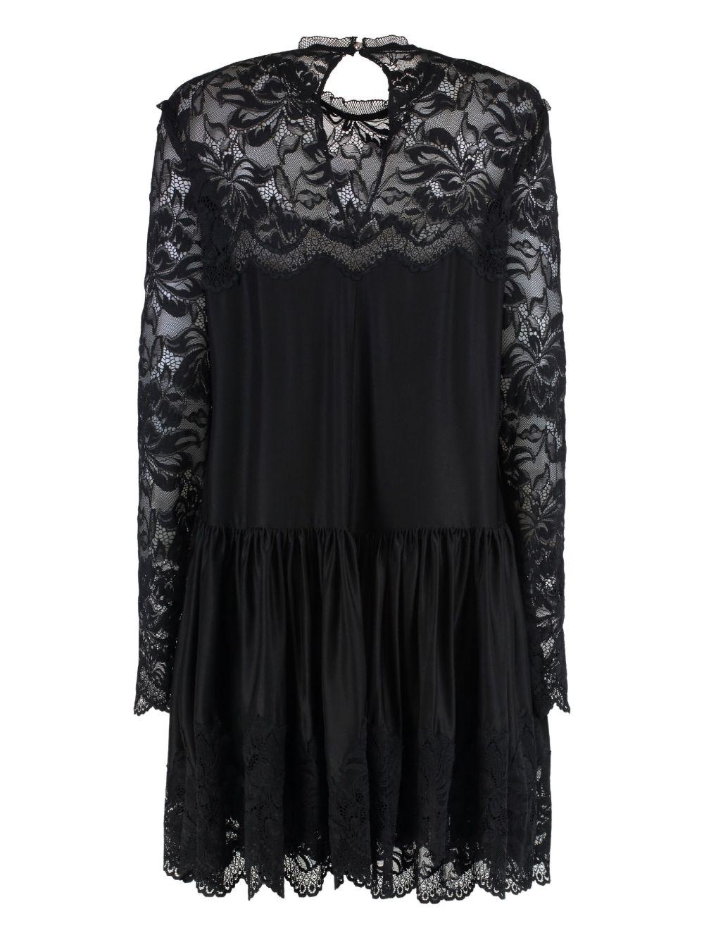 Abito in pizzo a maniche lunghe in nero Rabanne - donna 