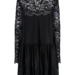 Abito in pizzo a maniche lunghe in nero Rabanne - donna 