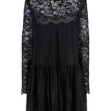 Abito in pizzo a maniche lunghe in nero Rabanne - donna 