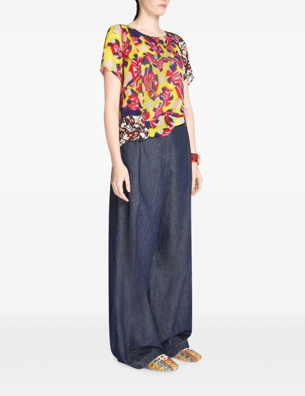 Jeans wide-leg denim indigo 